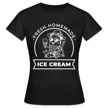 Fraîchement fait maison sur une chaise longue - T-shirt Femme - noir - Devant - AI Model Female 172 dark (172cm)