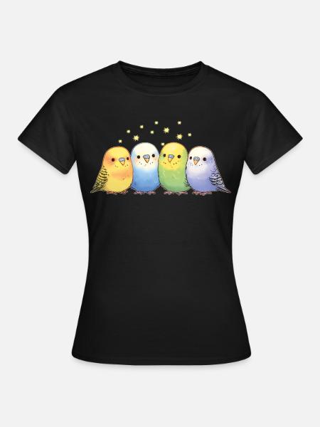 Wellensittiche - Frauen T-Shirt - Schwarz