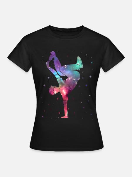 Breakdancing Breakdancer Weltraum Breakdance - Frauen T-Shirt - Schwarz