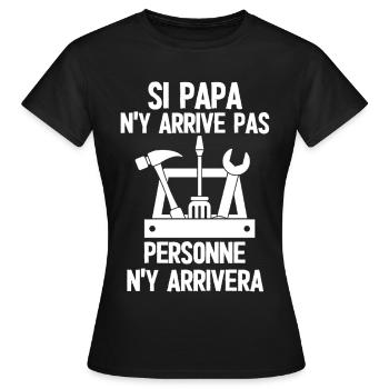 Père bricoleur sans faille - T-shirt Femme - noir - Devant - AI Model Female 172 dark (172cm)