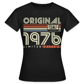 Jahrgang 1976 Geburtstag Vintage Retro Geschenk - Frauen T-Shirt - Schwarz - Vorne - AI Model Female 172 dark (172cm)