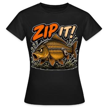 Zip It! Mirror Carp Fishing - Women's T-Shirt - black - Front - AI Model Female 172 dark (172cm)