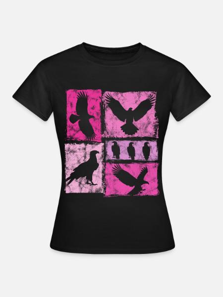 Adler Retro Grafik Silhouetten - Frauen T-Shirt - Schwarz