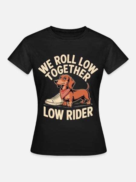 Rider Hund mit Sneaker - Frauen T-Shirt - Schwarz