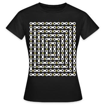 Fahrradkettenmuster - Frauen T-Shirt - Schwarz - Vorne - AI Model Female 172 dark (172cm)