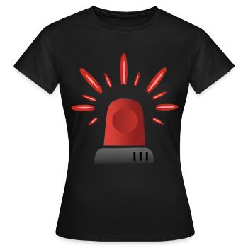 Lumière d’alerte de Sirène rouge - T-shirt Femme - noir - Devant - AI Model Female 172 dark (172cm)