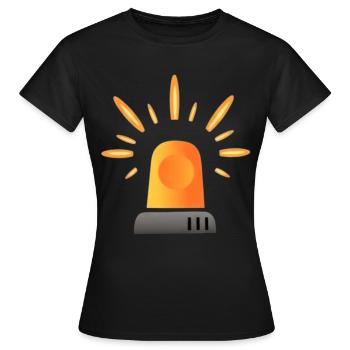 Voyant d’alerte de sirène jaune orange - T-shirt Femme - noir - Devant - AI Model Female 172 dark (172cm)