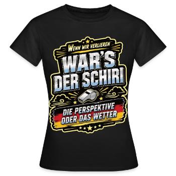 Wenn wir verlieren, war’s der Schiri - Frauen T-Shirt - Schwarz - Vorne - AI Model Female 172 dark (172cm)