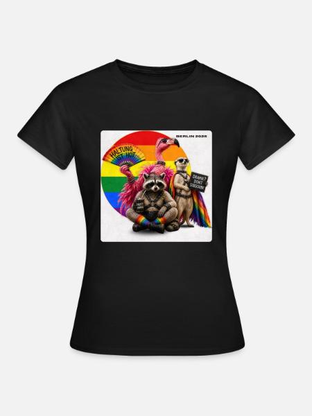 Berlin Pride 2026 LGBTQ Rainbow Design - Frauen T-Shirt - Schwarz