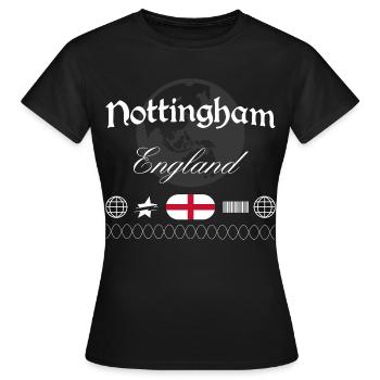 Souvenir de voyage streetwear à Nottingham, Angleterre - T-shirt Femme - noir - Devant - AI Model Female 172 dark (172cm)