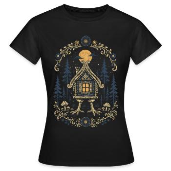 Baba Yaga Hütte - Frauen T-Shirt - Schwarz - Vorne - AI Model Female 172 dark (172cm)