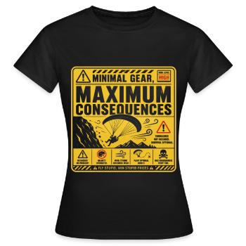 Paragliding Paraglider Gleiter - Frauen T-Shirt - Schwarz - Vorne - AI Model Female 172 dark (172cm)
