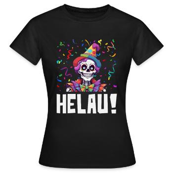Helau Carnaval du Crâne du Clown Squelette - T-shirt Femme - noir - Devant - AI Model Female 172 dark (172cm)