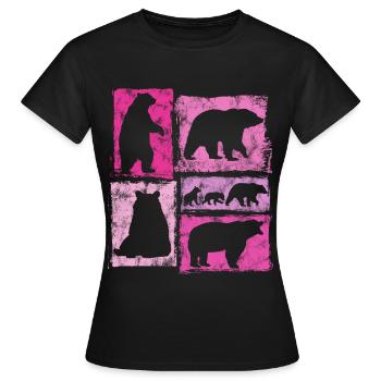 Imprimé animal vintage Bears - T-shirt Femme - noir - Devant - AI Model Female 172 dark (172cm)