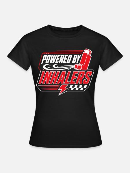 Asthma Asthmatiker Powered By Inhalers - Frauen T-Shirt - Schwarz