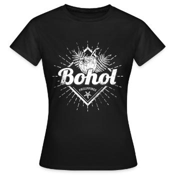 Bohol in Philippines Vintage Coconut Souvenir - Women's T-Shirt - black - Front - AI Model Female 172 dark (172cm)