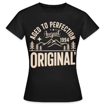 August 1994 – Legende der Gipfel und Berge - Frauen T-Shirt - Schwarz - Vorne - AI Model Female 172 dark (172cm)