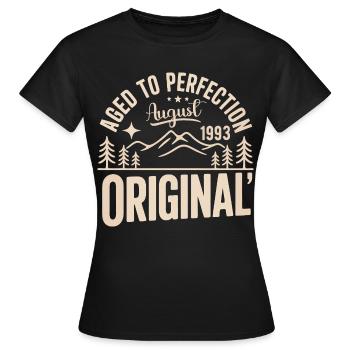 August 1993 – Legende der Gipfel und Berge - Frauen T-Shirt - Schwarz - Vorne - AI Model Female 172 dark (172cm)