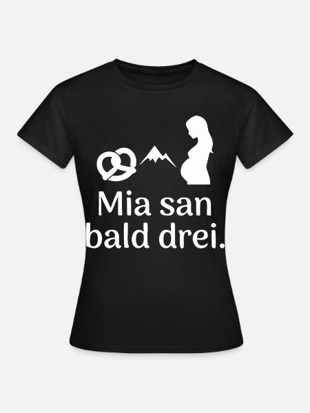 Bayrisch Babybauch - Frauen T-Shirt - Schwarz