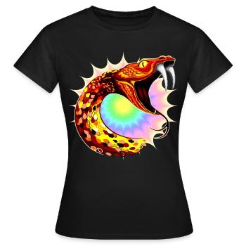 Kosmische Schlange - Frauen T-Shirt - Schwarz - Vorne - AI Model Female 172 dark (172cm)