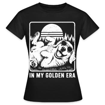 Golden Retriever Era Vintage | Retro Sunset Dog - Women's T-Shirt - black - Front - AI Model Female 172 dark (172cm)