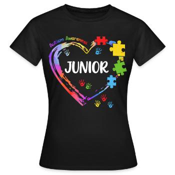 Junior Autismus Awareness Child Heart - Frauen T-Shirt - Schwarz - Vorne - AI Model Female 172 dark (172cm)