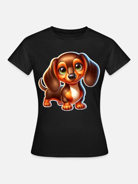 Dackel - Frauen T-Shirt - Schwarz