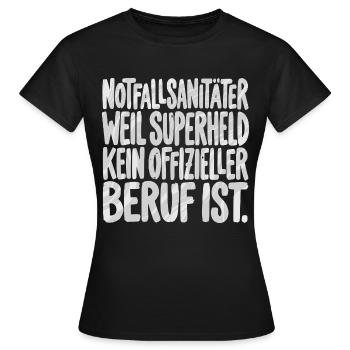 Notfallsanitäter weil superheld kein offizieller - Frauen T-Shirt - Schwarz - Vorne - AI Model Female 172 dark (172cm)