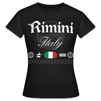 Rimini Italien Streetwear Reise Souvenir - Frauen T-Shirt - Schwarz - Vorne - AI Model Female 172 dark (172cm)
