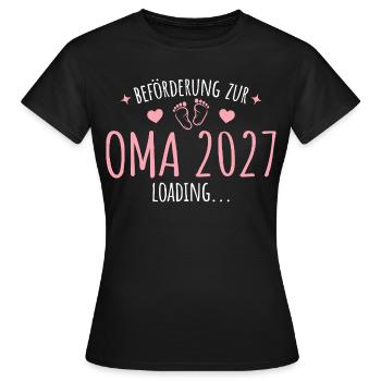 Schwangerschaft Verkünden Oma 2027 - Frauen T-Shirt - Schwarz - Vorne - AI Model Female 172 dark (172cm)