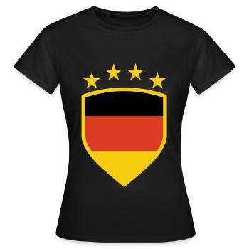 Blason allemand avec couleurs du drapeau - T-shirt Femme - noir - Devant - AI Model Female 172 dark (172cm)