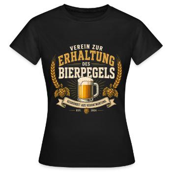 Verein zur Erhaltung des Bierpegels Humor - Frauen T-Shirt - Schwarz - Vorne - AI Model Female 172 dark (172cm)