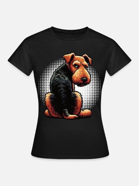Airedale Terrier Airedales Airedaleliebhaber - Frauen T-Shirt - Schwarz