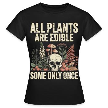 Schädelernte essbare Pflanzen - Frauen T-Shirt - Schwarz - Vorne - AI Model Female 172 dark (172cm)
