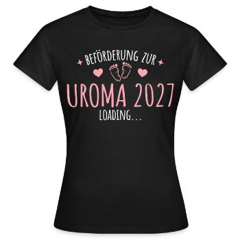 Schwangerschaft Verkünden Uroma 2027 - Frauen T-Shirt - Schwarz - Vorne - AI Model Female 172 dark (172cm)