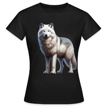 Loup arctique - T-shirt Femme - noir - Devant - AI Model Female 172 dark (172cm)
