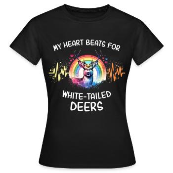 Ligne du cœur du cerf de Virginie - T-shirt Femme - noir - Devant - AI Model Female 172 dark (172cm)