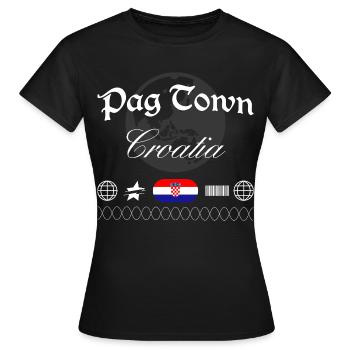 Pag Kroatien Streetwear Reise Souvenir - Frauen T-Shirt - Schwarz - Vorne - AI Model Female 172 dark (172cm)