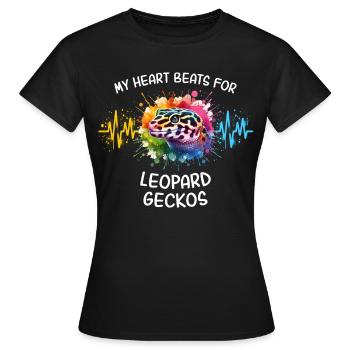 Leopardgecko Herzlinie - Frauen T-Shirt - Schwarz - Vorne - AI Model Female 172 dark (172cm)