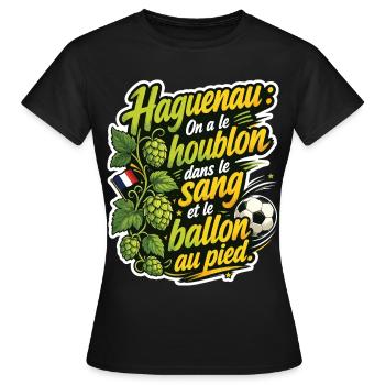 Haguenau Houblon Foot - Frauen T-Shirt - Schwarz - Vorne - AI Model Female 172 dark (172cm)