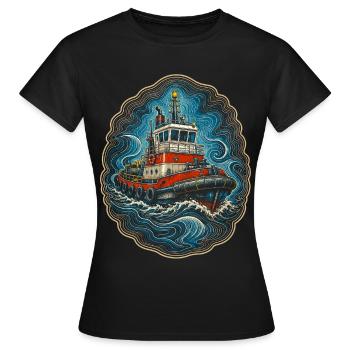 Schleppschiffe Schlepper - Frauen T-Shirt - Schwarz - Vorne - AI Model Female 172 dark (172cm)
