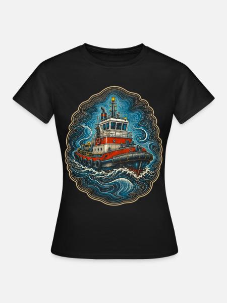 Schleppschiffe Schlepper - Frauen T-Shirt - Schwarz