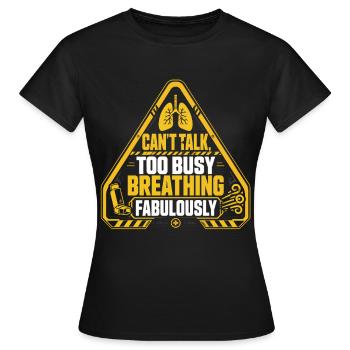 Asthma Asthmatiker Too Busy Breathing - Frauen T-Shirt - Schwarz - Vorne - AI Model Female 172 dark (172cm)