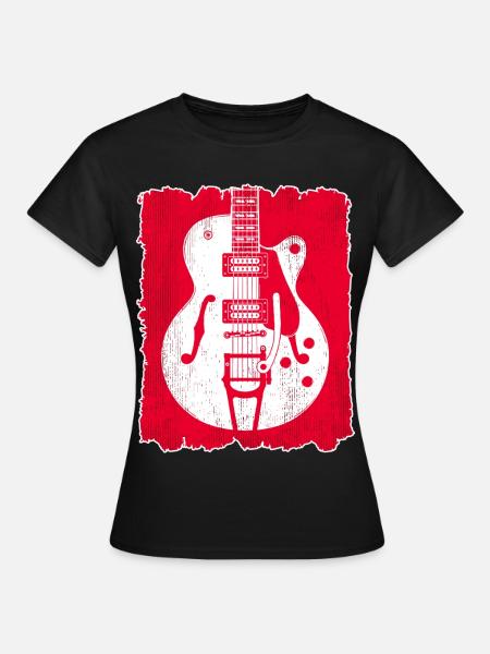 Graffiti-Gitarren-Silhouette - Frauen T-Shirt - Schwarz