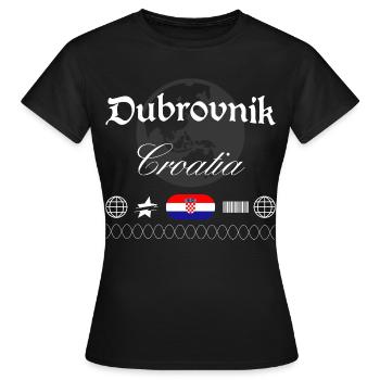 Dubrovnik Kroatien Streetwear Reise Souvenir - Frauen T-Shirt - Schwarz - Vorne - AI Model Female 172 dark (172cm)