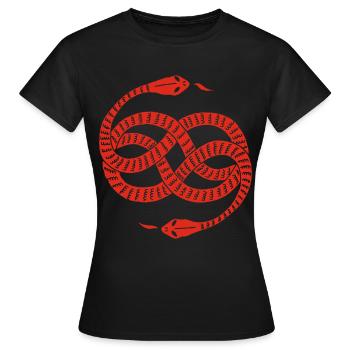 Unendliche Rote Schlangen - Frauen T-Shirt - Schwarz - Vorne - AI Model Female 172 dark (172cm)