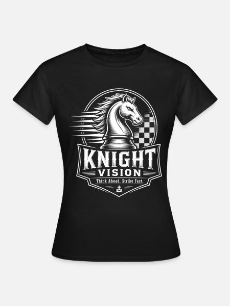 Knight Vision Schach Motiv - Frauen T-Shirt - Schwarz