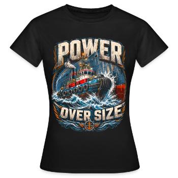 Remorqueurs Remorqueurs Puissance Supérieure à la Taille - T-shirt Femme - noir - Devant - AI Model Female 172 dark (172cm)