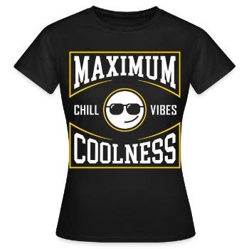 Maximum Coolness Happy Face - Frauen T-Shirt - Schwarz - Vorne - AI Model Female 172 dark (172cm)
