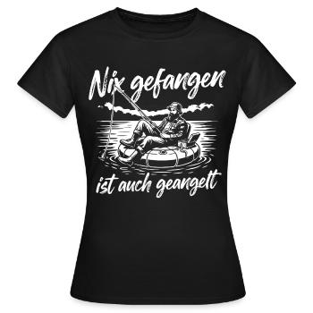 Angeln mit Humor - Frauen T-Shirt - Schwarz - Vorne - AI Model Female 172 dark (172cm)